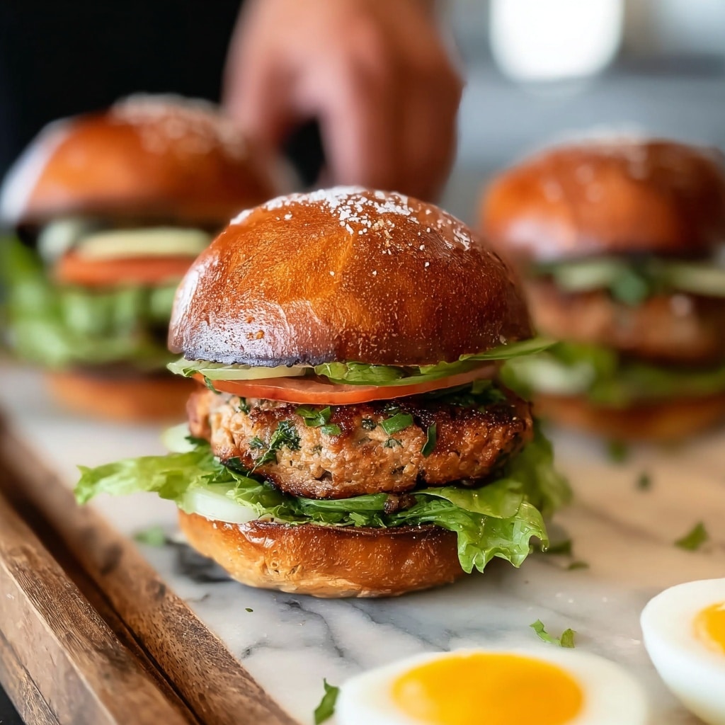 Healthy Turkey Burgers with Parmesan and Dijon Recipe - Recipe Image