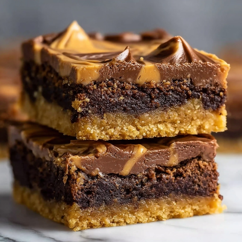 Fudge-Filled Peanut Butter Cake Bars Recipe - Recipe Image