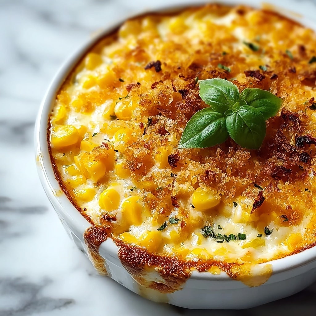 Honey-Glazed Corn Casserole with a Crispy Parmesan Crust Recipe - Recipe Image