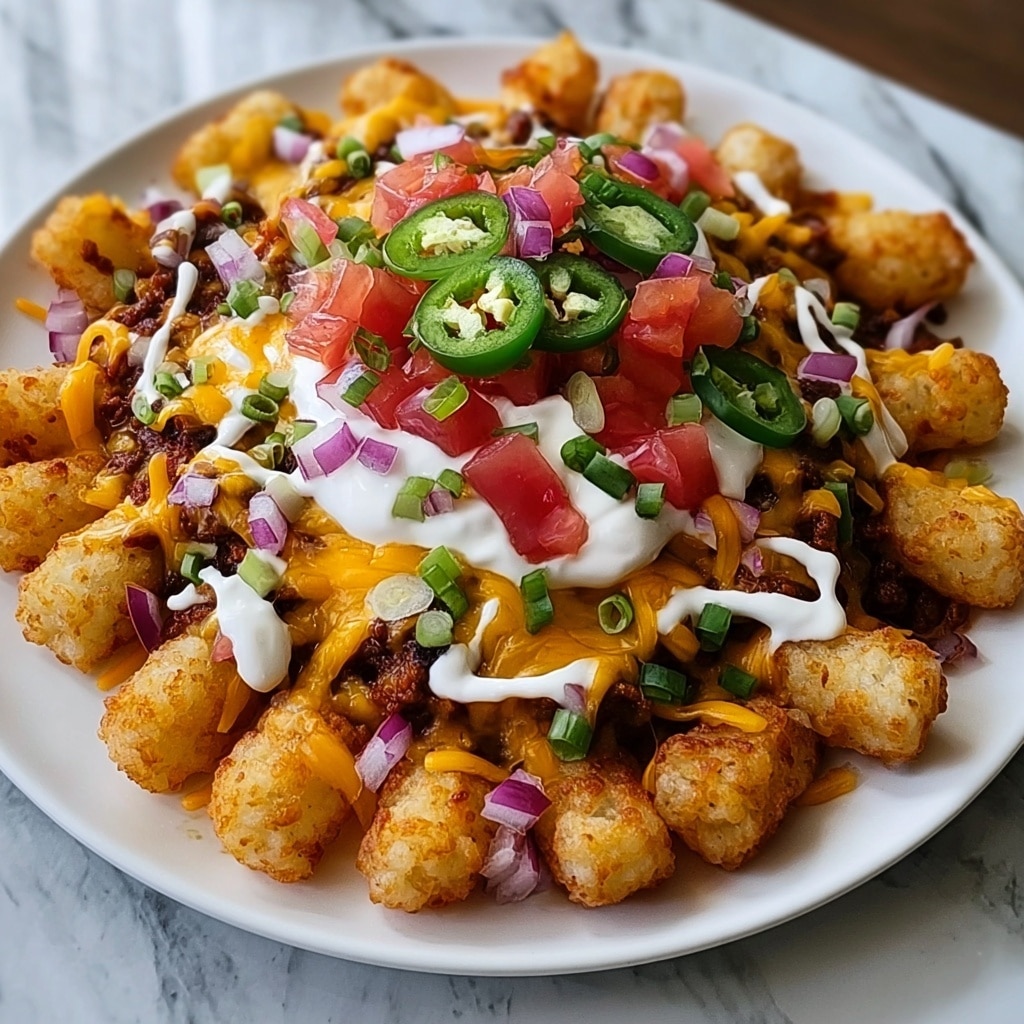 Loaded Cowboy BBQ Tater Tot Nachos Recipe - Recipe Image