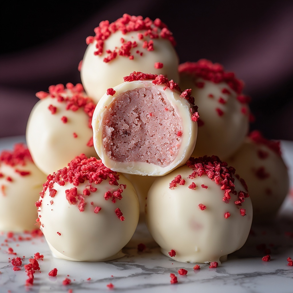 White Chocolate Strawberry Truffles Recipe - Recipe Image