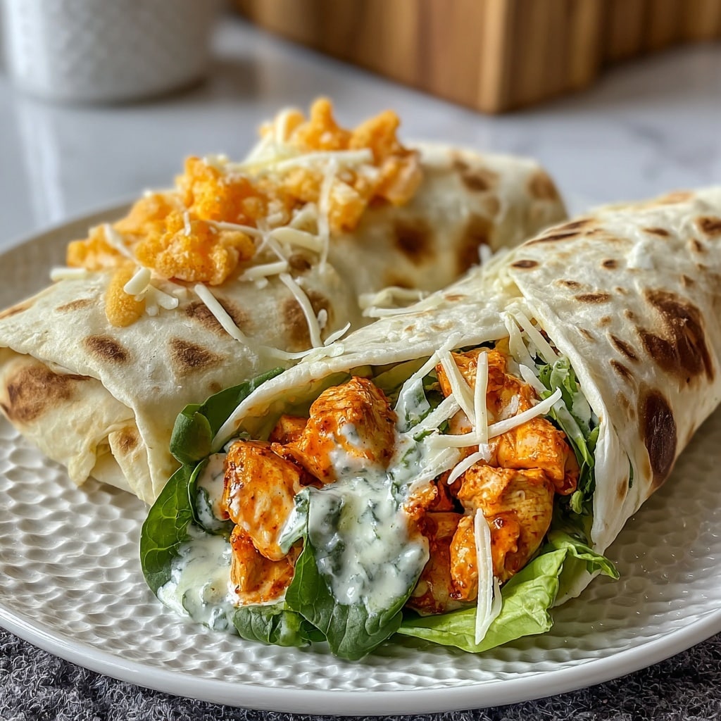Buffalo Chicken Caesar Salad Wraps Recipe - Recipe Image