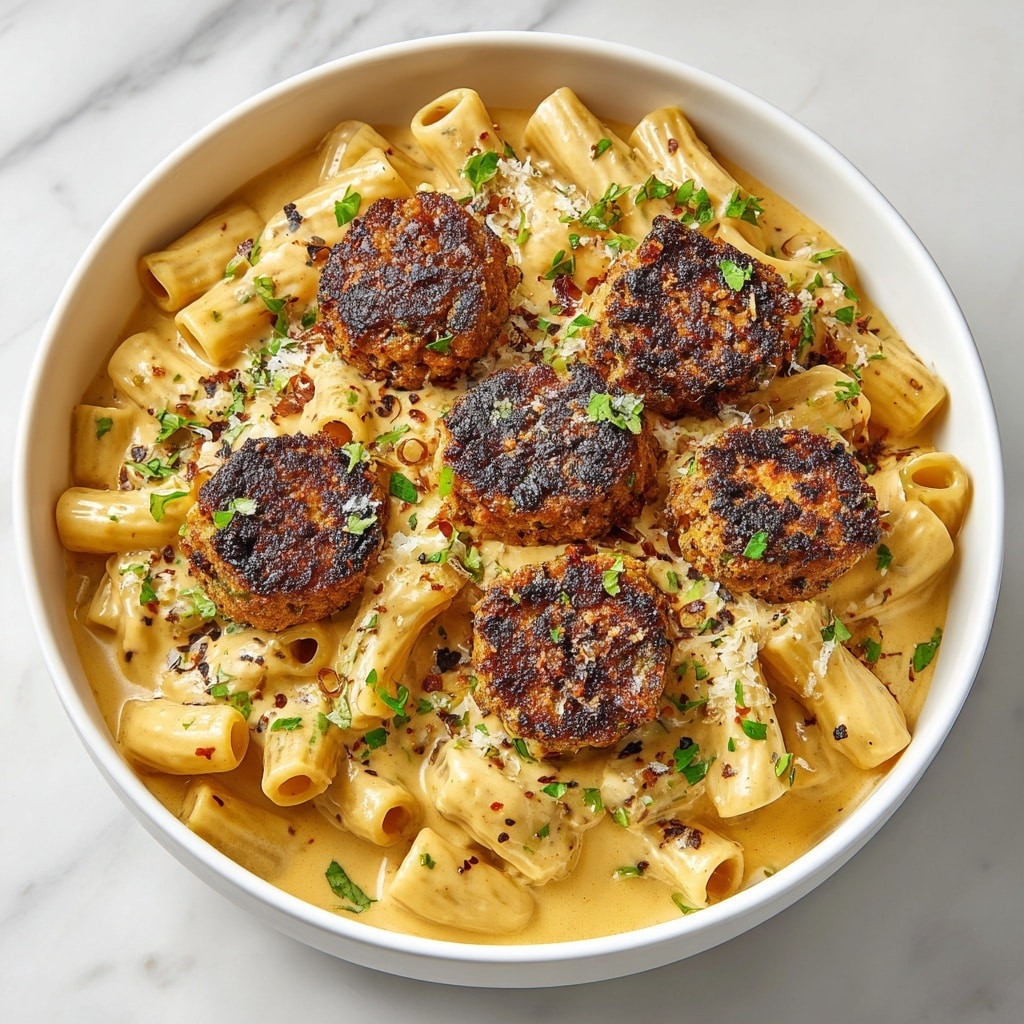Garlic Butter Sausage Bites with Creamy Parmesan Pasta Recipe