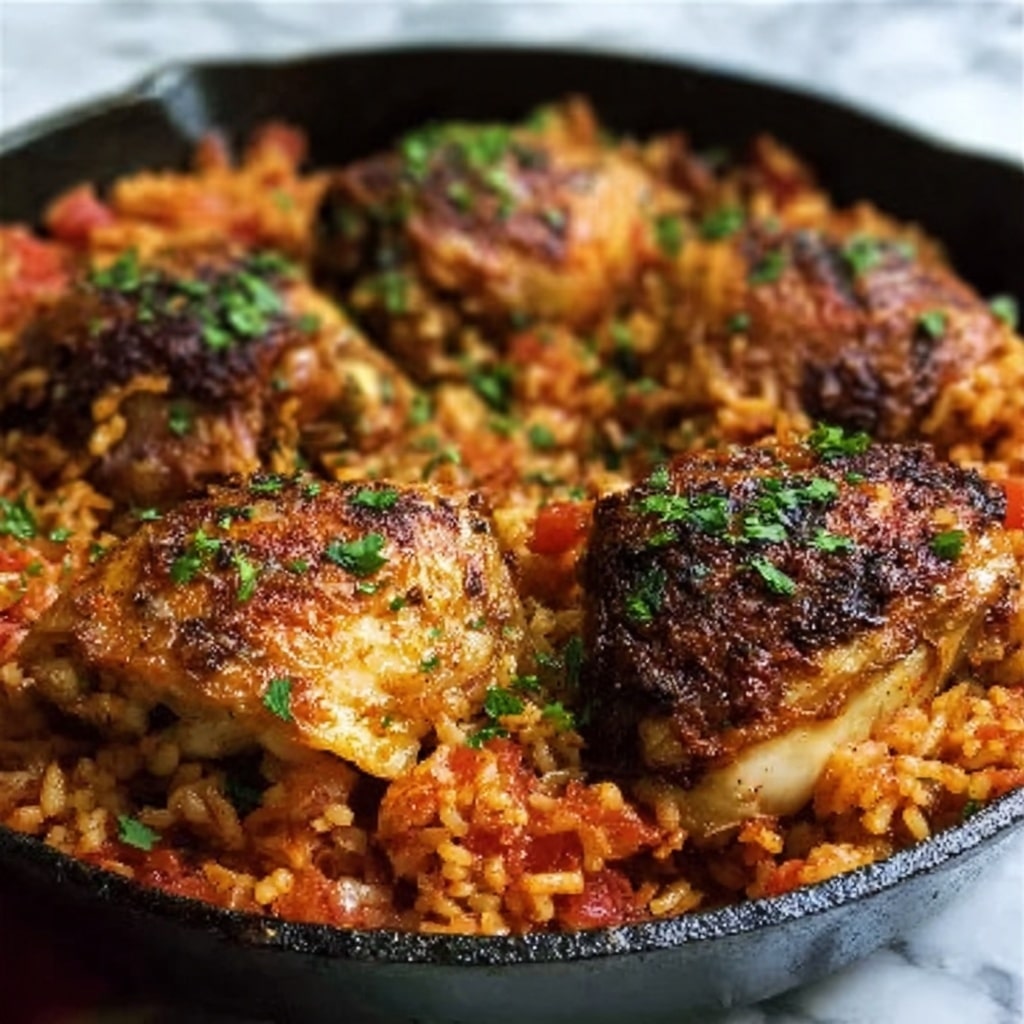 One Pan Tomato Basil Chicken and Rice Recipe