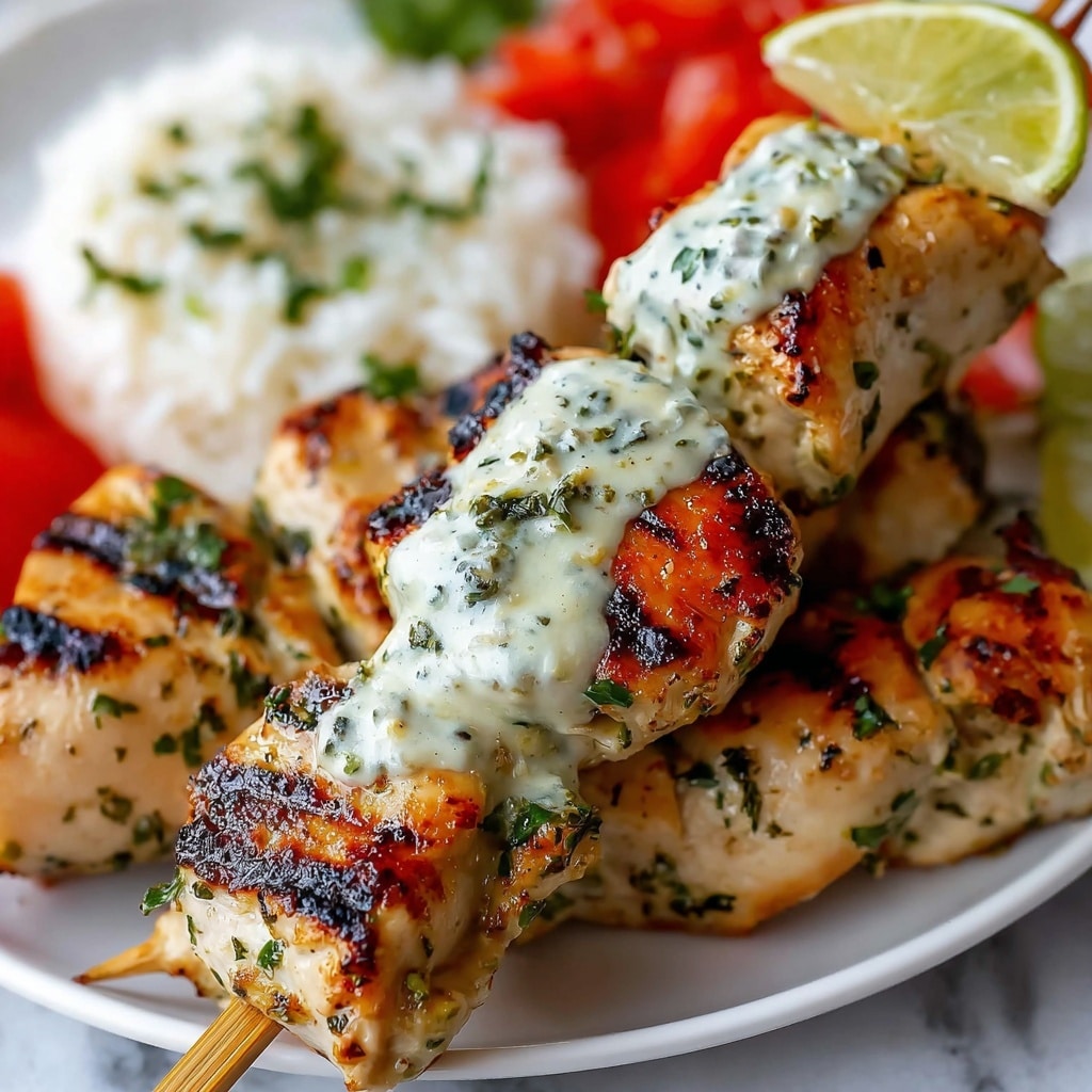 Grilled Chicken Souvlaki with Fresh Herbs and Lemon Recipe