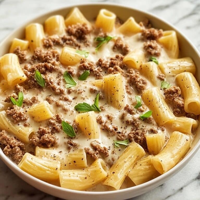 Loaded Cheeseburger Alfredo Pasta Recipe