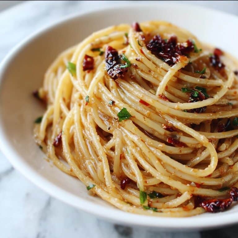 Caramelized Onion Pasta with Chili Oil Recipe