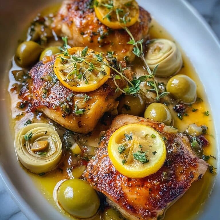 Mediterranean Lemon Chicken with Artichokes & Olives Recipe
