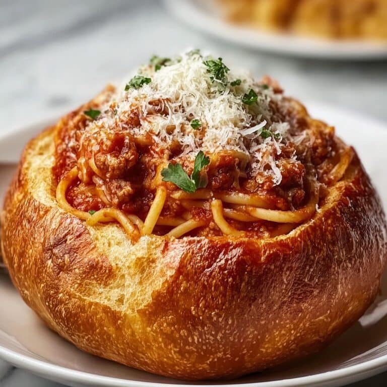 Personal Spaghetti Bread Bowls Recipe