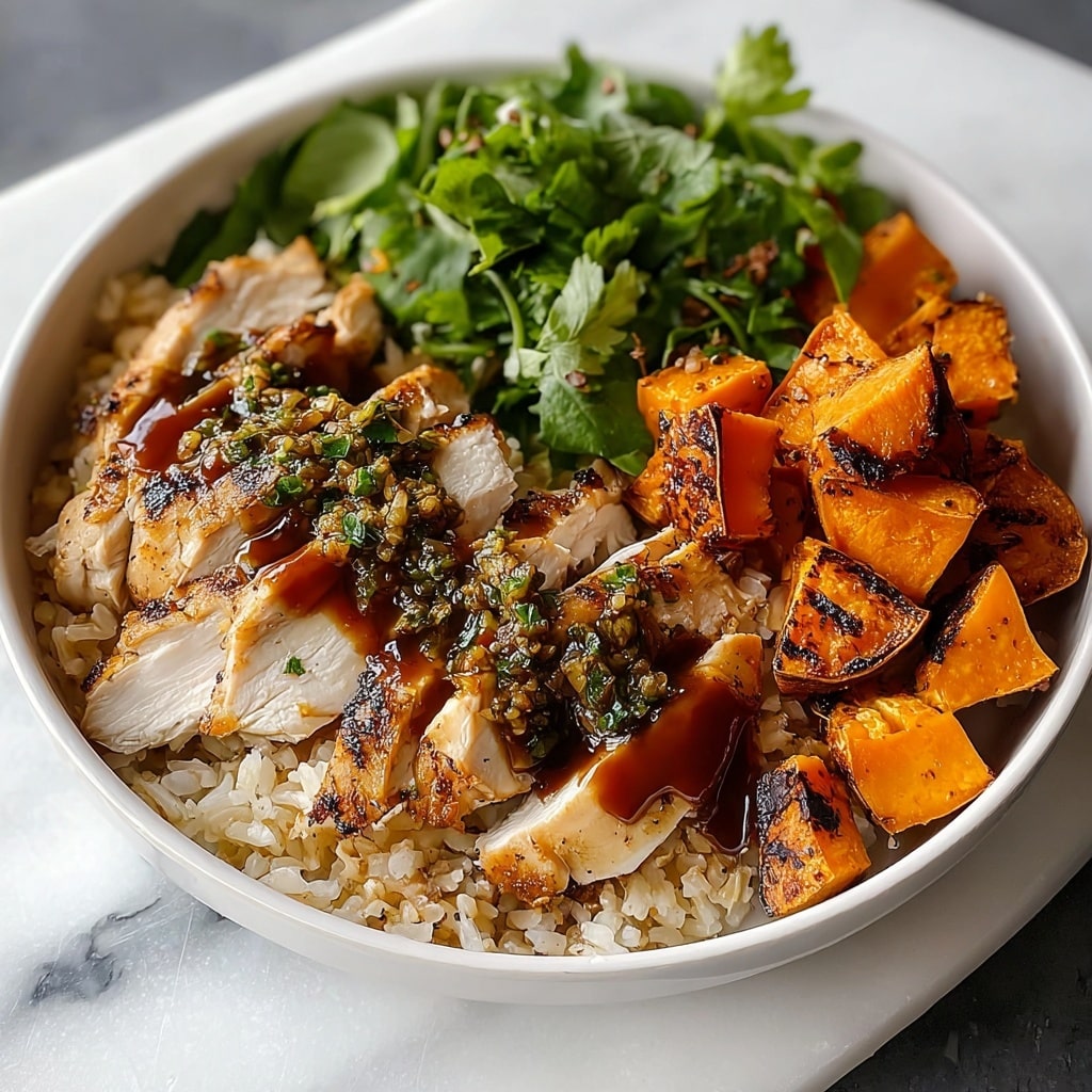 BBQ Chicken & Roasted Sweet Potato Bowls Recipe