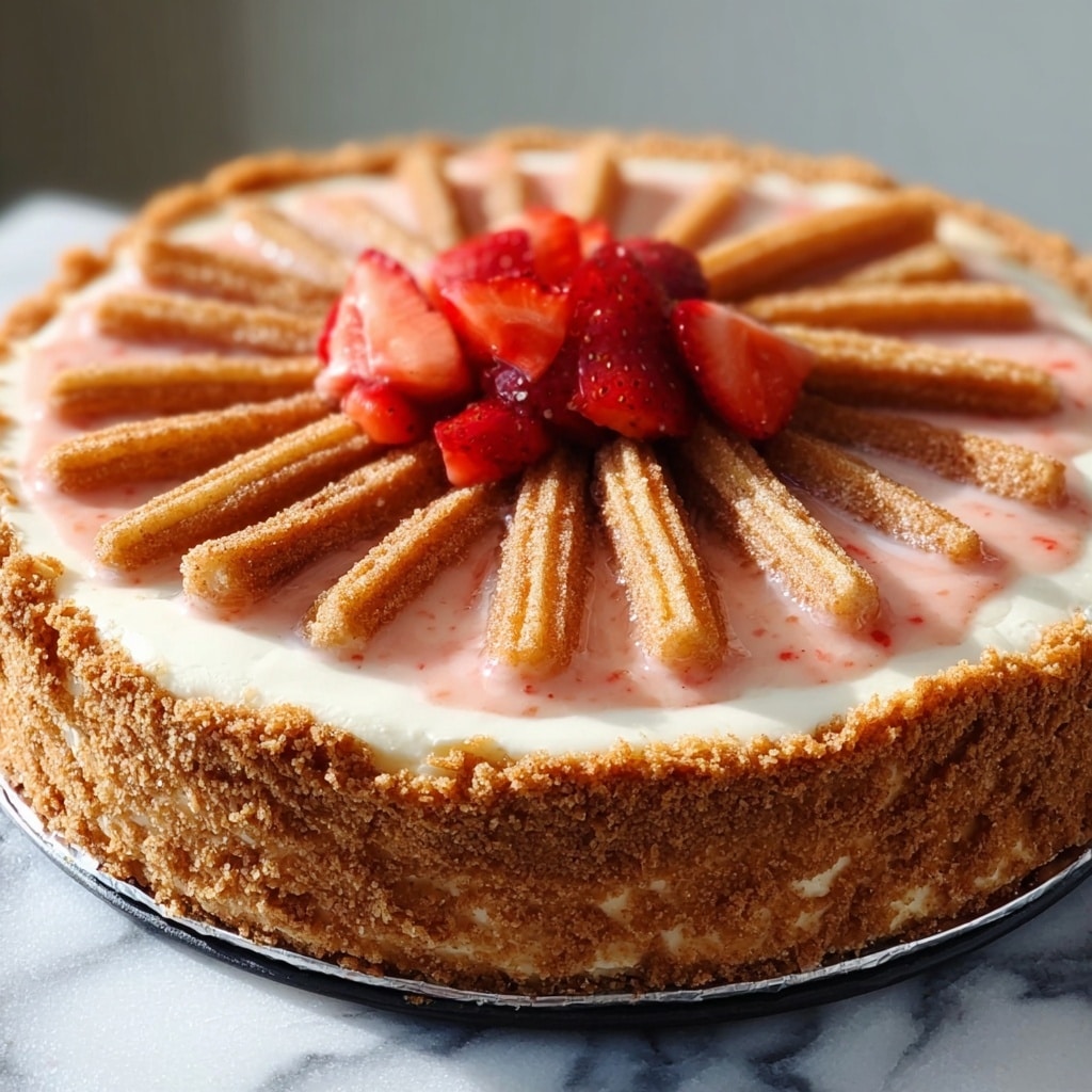 Strawberry Crunch Churro Cheesecake Recipe