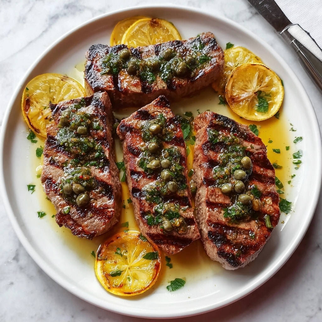 Seared Tuna Steaks with Lemon, Caper, and Parsley Butter Recipe