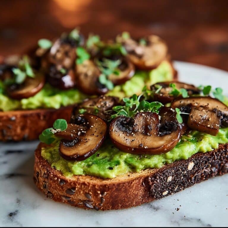 Avocado Garlicky Mushroom Toast Recipe