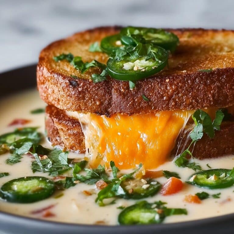 Spicy Jalapeño Popper Soup with Grilled Cheese Dippers Recipe