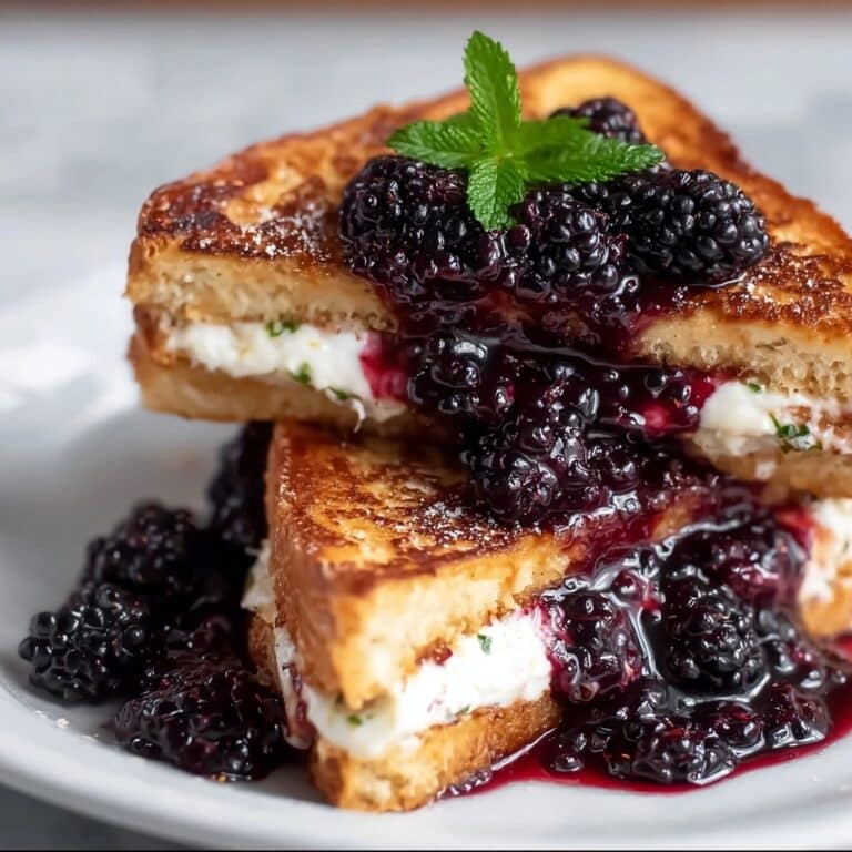Cream Cheese Stuffed French Toast with Blackberry Sauce Recipe