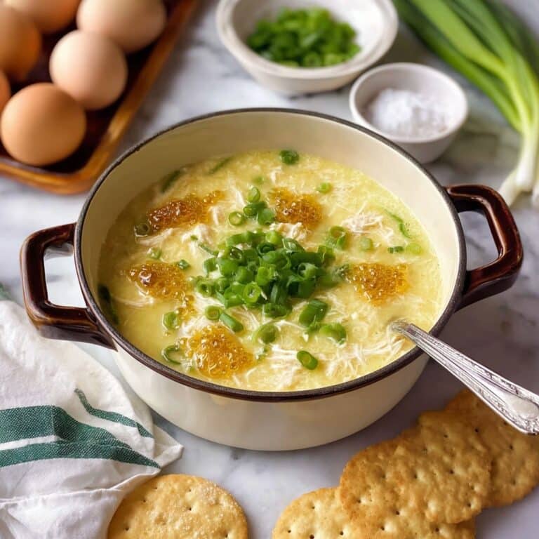 Egg Drop Soup with Crispy Wonton Strips and Gingery Broth Recipe