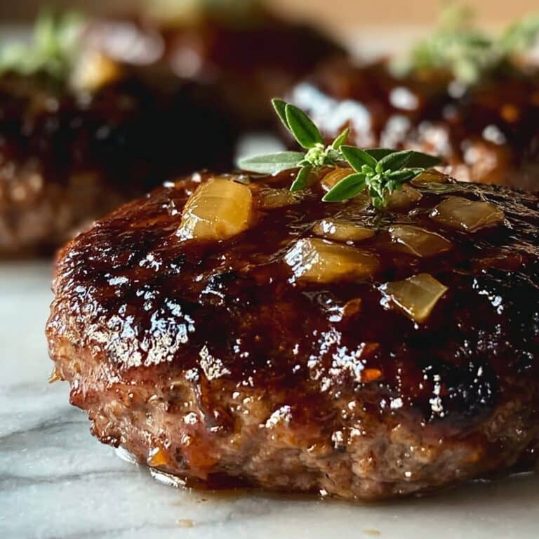 Salisbury Steak with Rich Onion and Garlic Gravy Recipe