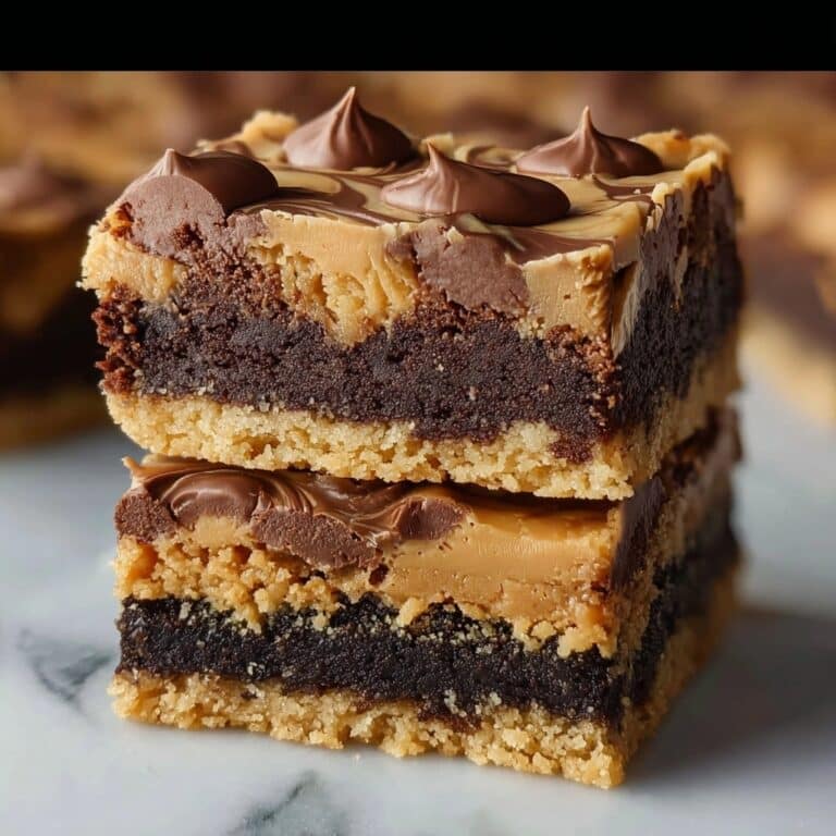 Fudge-Filled Peanut Butter Cake Bars Recipe