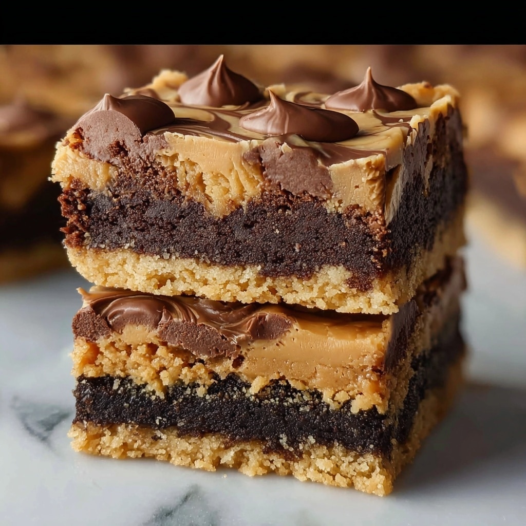 Fudge-Filled Peanut Butter Cake Bars Recipe