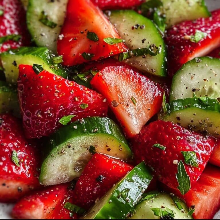 Strawberry Cucumber Salad with Fresh Basil and Balsamic Dressing Recipe