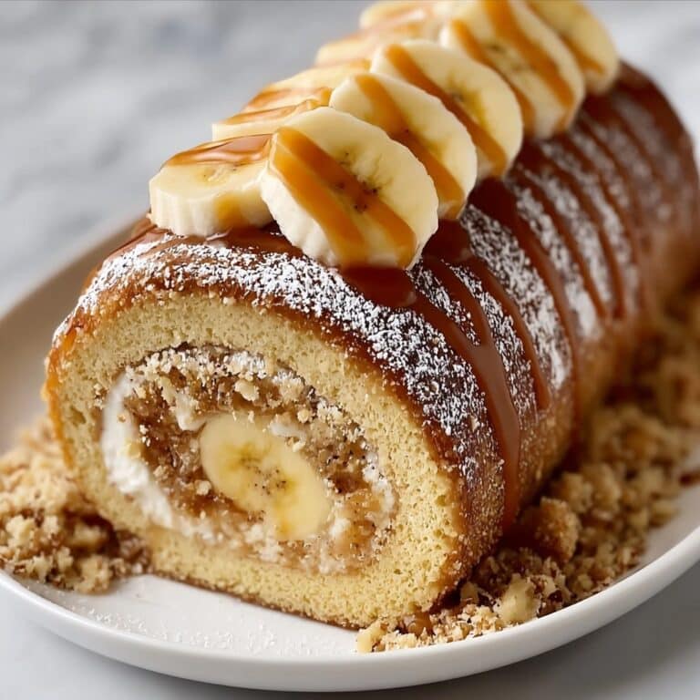 Caramel Banana Cake Roll Recipe