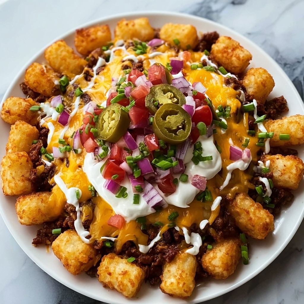 Loaded Cowboy BBQ Tater Tot Nachos Recipe