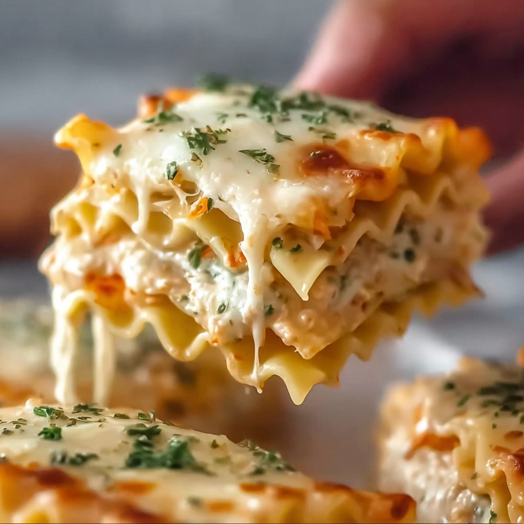 Garlic Chicken Lasagna Twirls Recipe