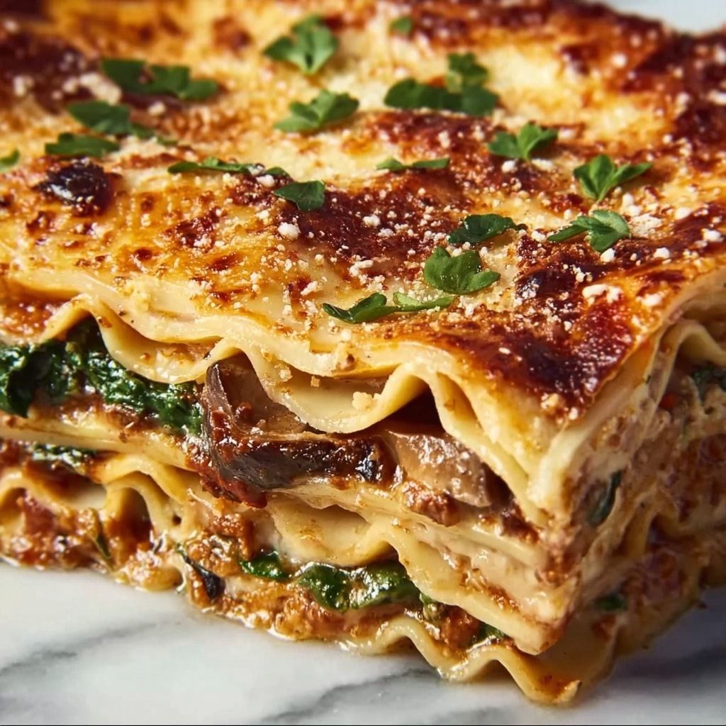 Mushroom and Spinach Lasagna Rolls Recipe - Recipe Image