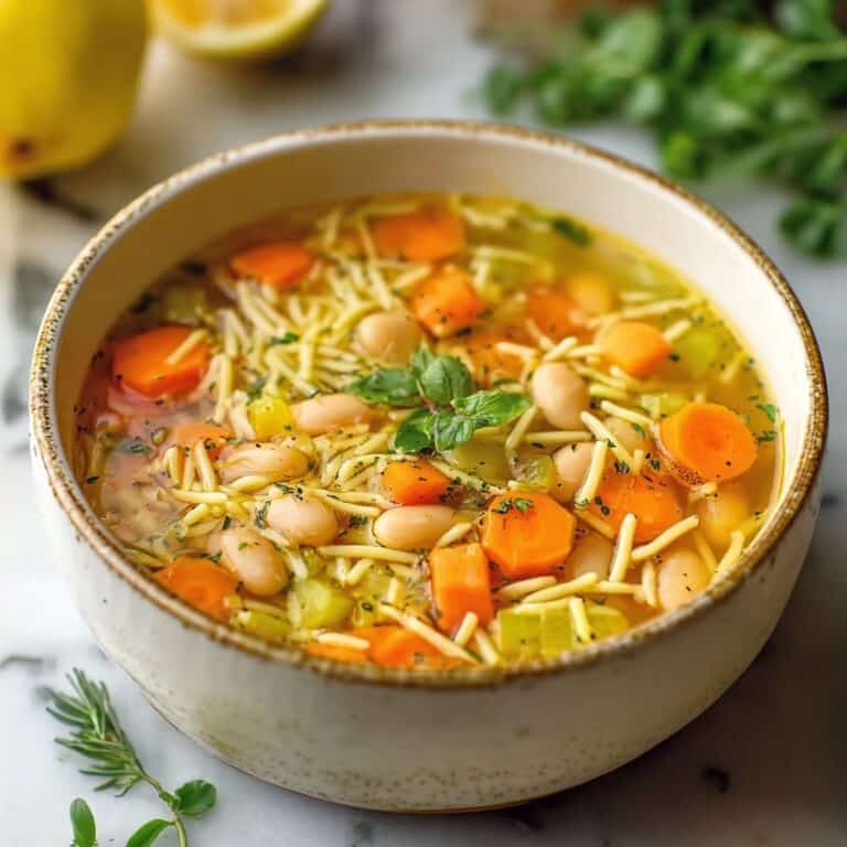 Lemon Orzo Chickpea Soup Recipe