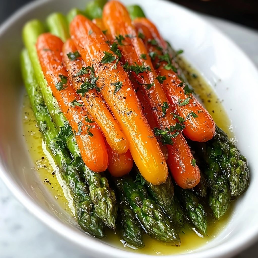 Roasted Carrots and Asparagus with Garlic and Parmesan Recipe
