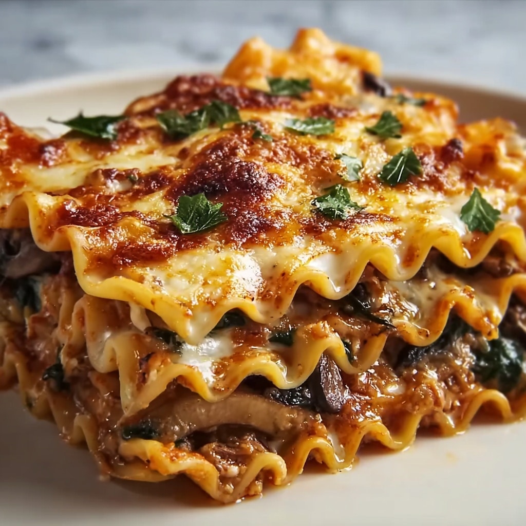 Mushroom and Spinach Lasagna Rolls Recipe