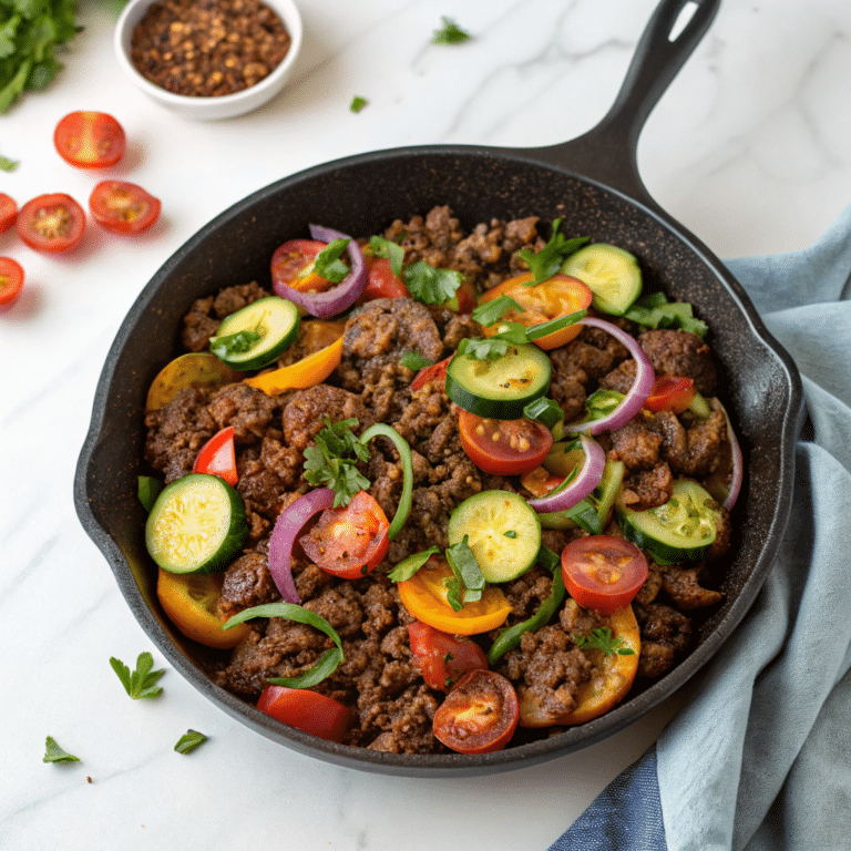 Mediterranean Ground Beef Stir Fry Recipe