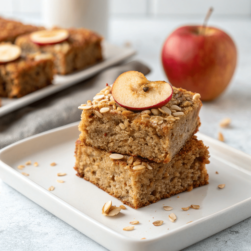 Healthy Breakfast Oatmeal Apple Cake Recipe - Recipe Image
