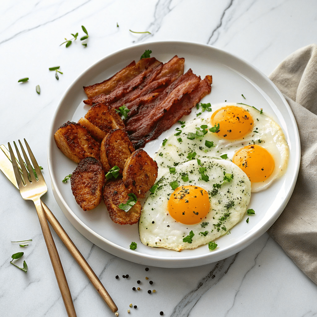 Hash Brown Bowls with Egg, Bacon, and Fresh Herbs Recipe - Recipe Image