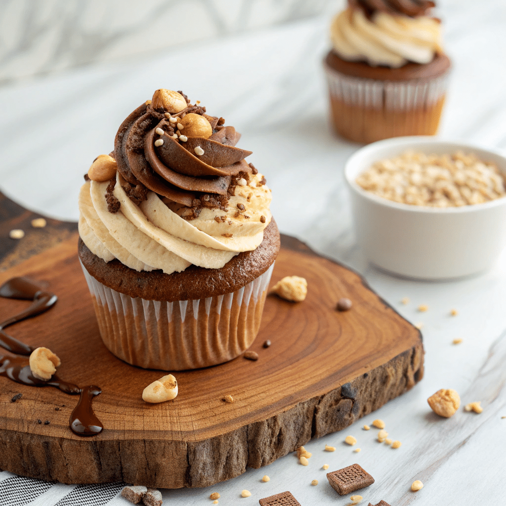Chocolate Peanut Butter Cupcakes Recipe - Recipe Image