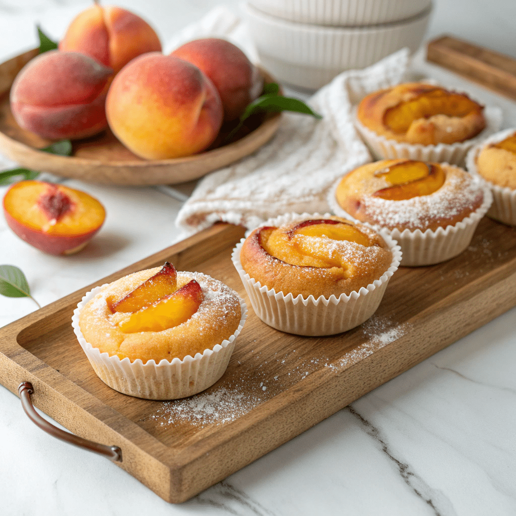 Peach Financiers: Elegant French Almond Cakes Recipe - Recipe Image