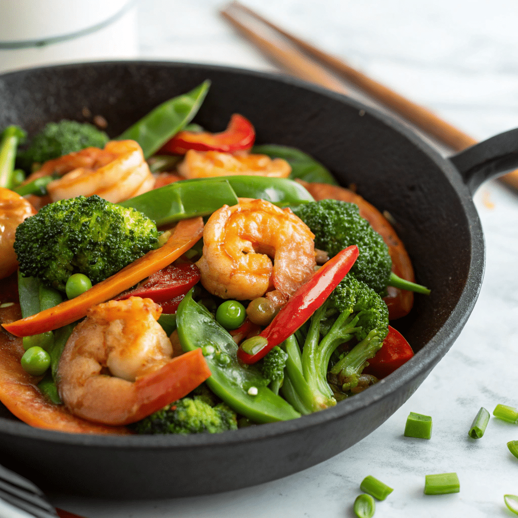 Honey Garlic Shrimp Stir Fry Recipe - Recipe Image