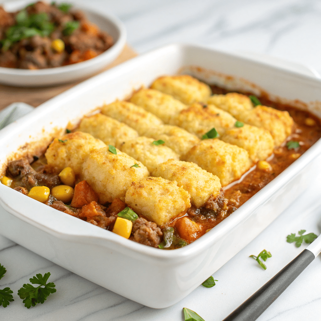 Shepherd’s Pie Tater Tot Casserole Recipe - Recipe Image