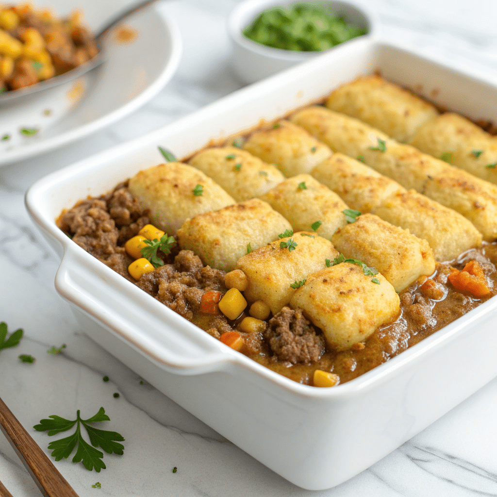 Shepherd’s Pie Tater Tot Casserole Recipe - Recipe Image