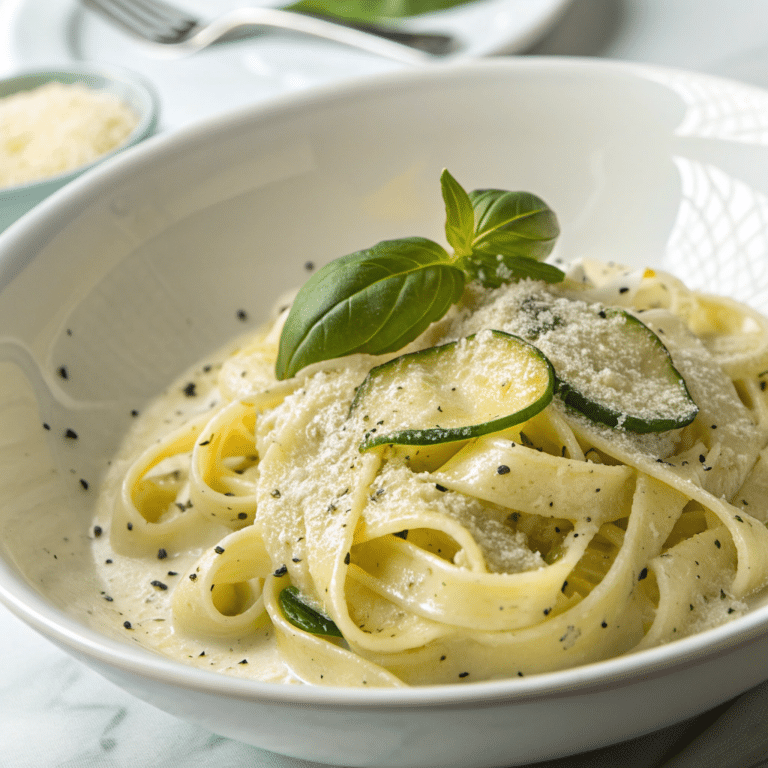 Lemon Basil Zucchini Pasta Alfredo Recipe