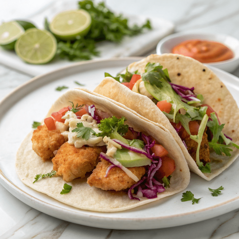Cod Fish Tacos with Cabbage Slaw and Lime Mayo Recipe