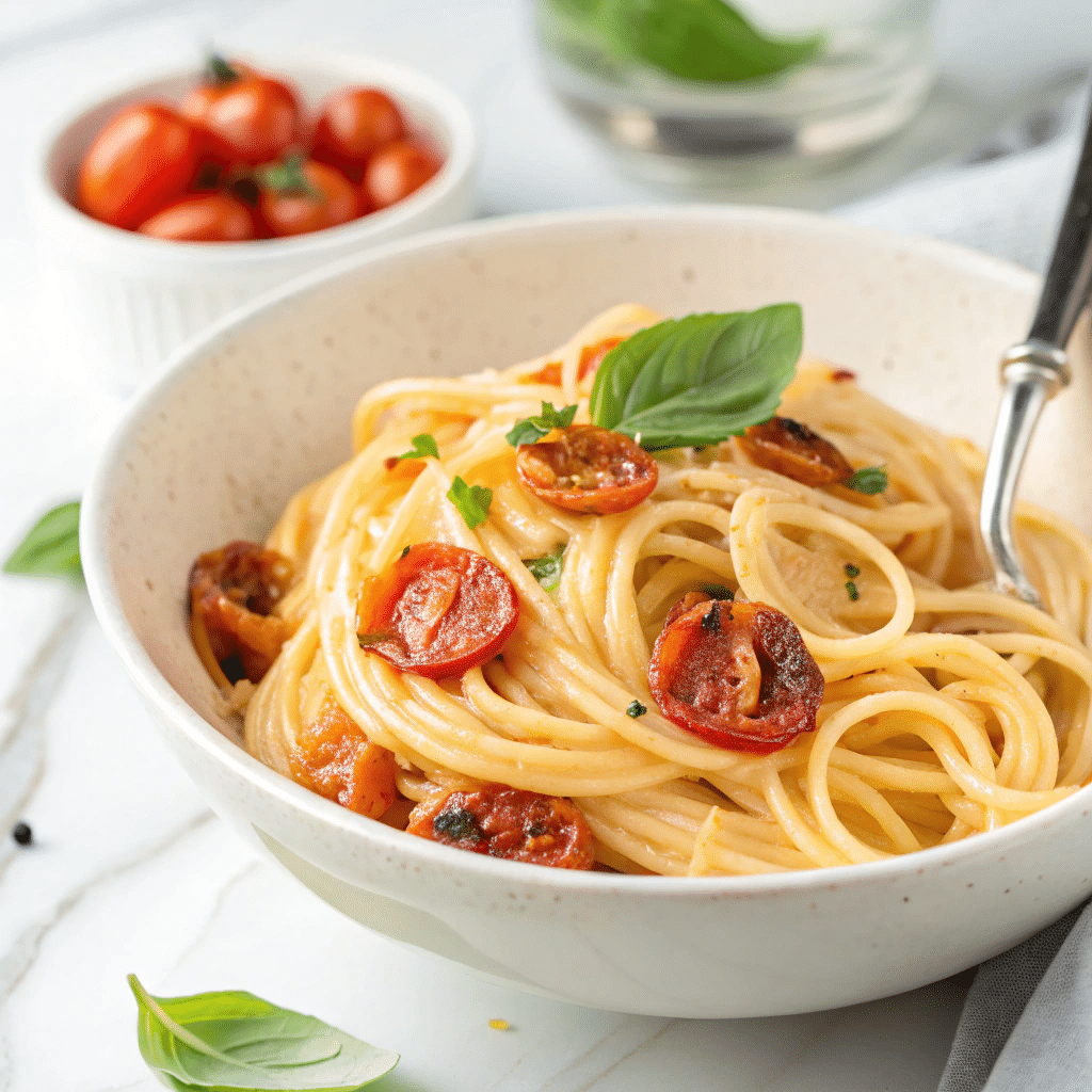 Roasted Tomato and Garlic Ricotta Pasta Recipe - Recipe Image