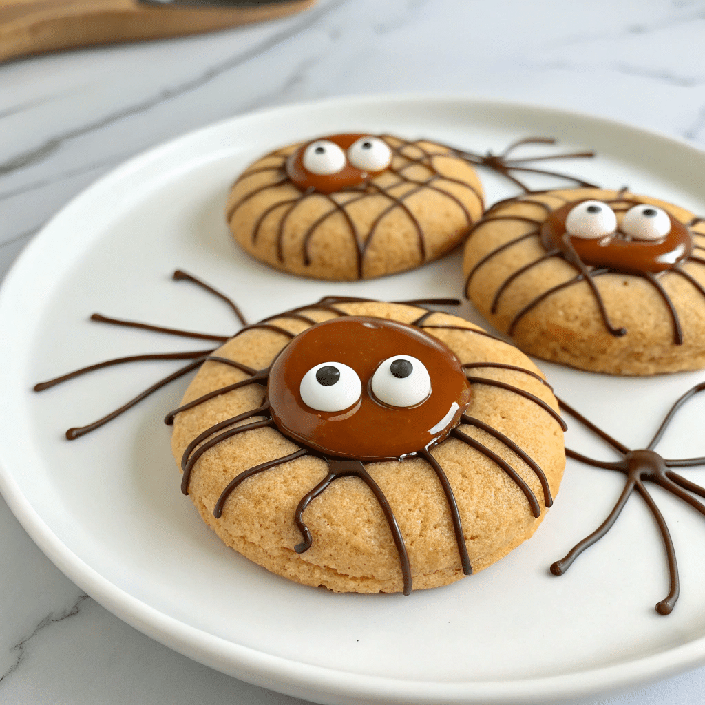 Peanut Butter Spider Cookies Recipe - Recipe Image