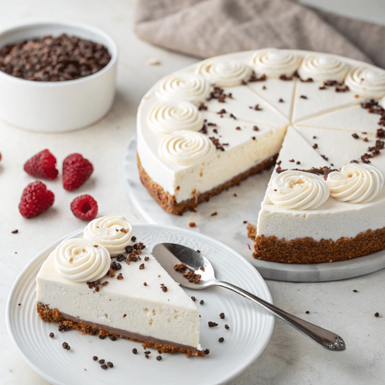 No-Bake Cheesecake with Fresh Berries, Chocolate Shavings, and Caramel Sauce Recipe