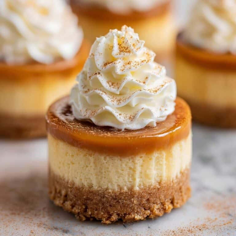 Mini Cheesecakes with Caramel Sauce Recipe