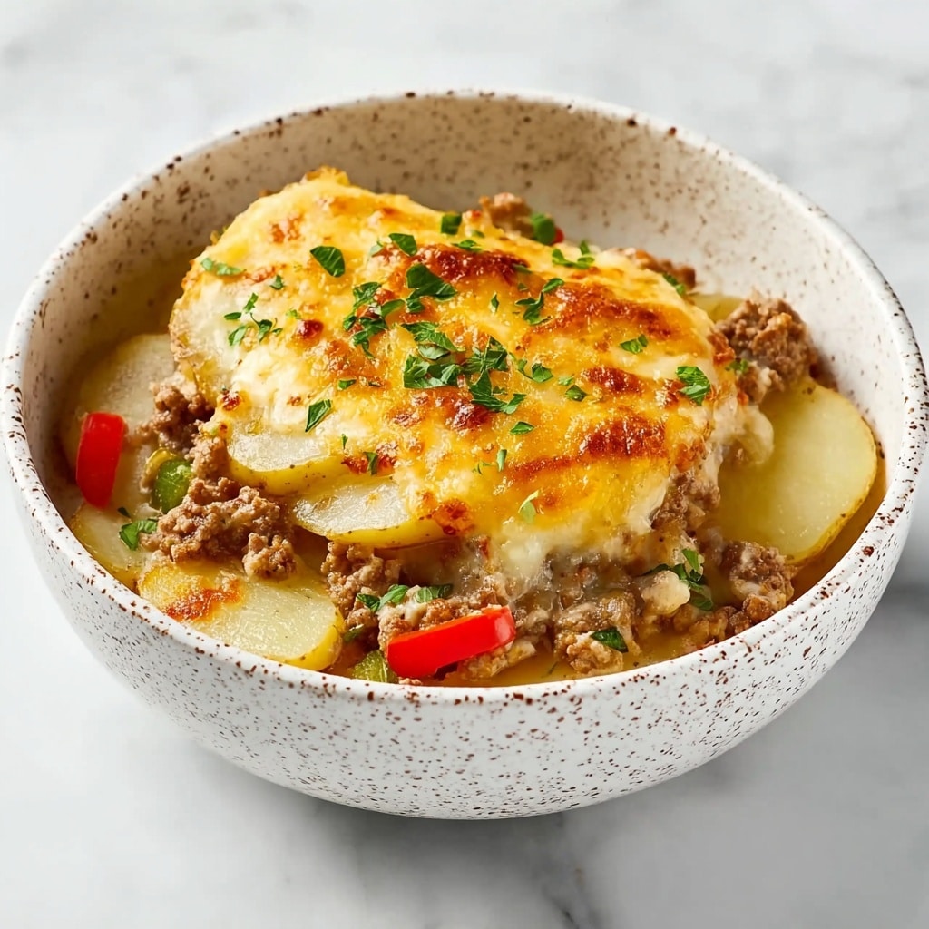 Cheesy Potato Beef Bake Recipe