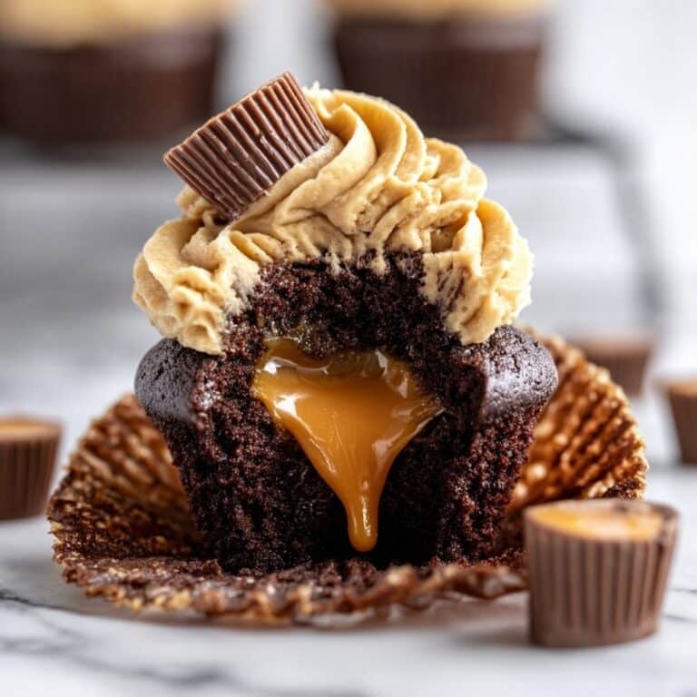 Chocolate Peanut Butter Lava Cupcakes Recipe