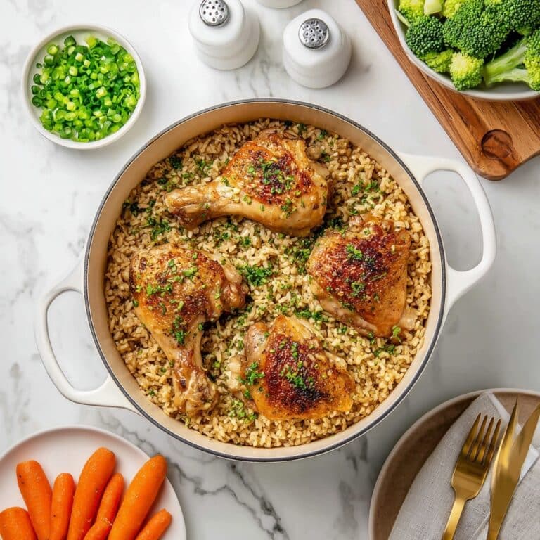 One Pot Chicken Thighs and Rice Recipe