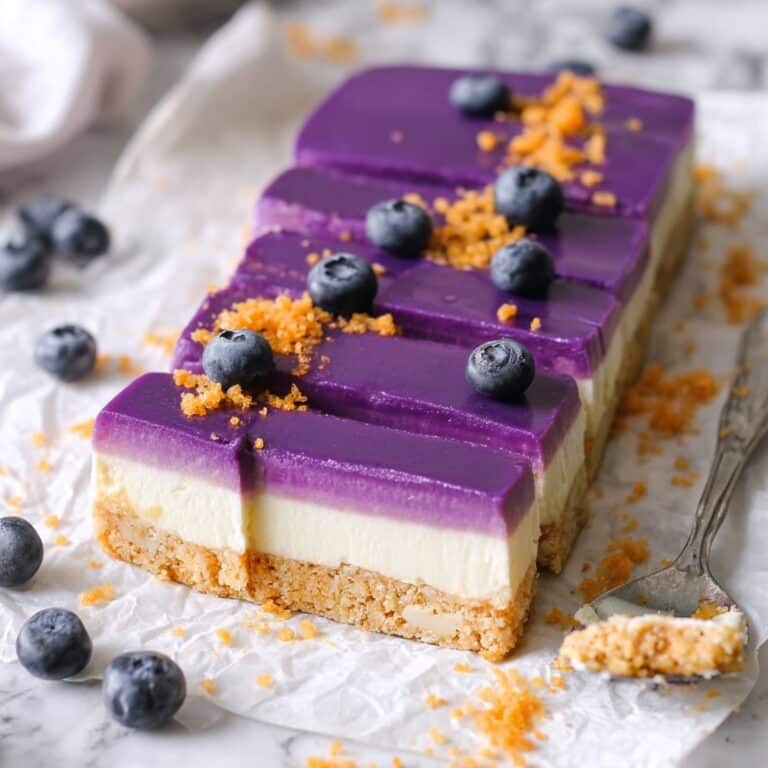 No Bake Blueberry Cheesecake Bars Recipe