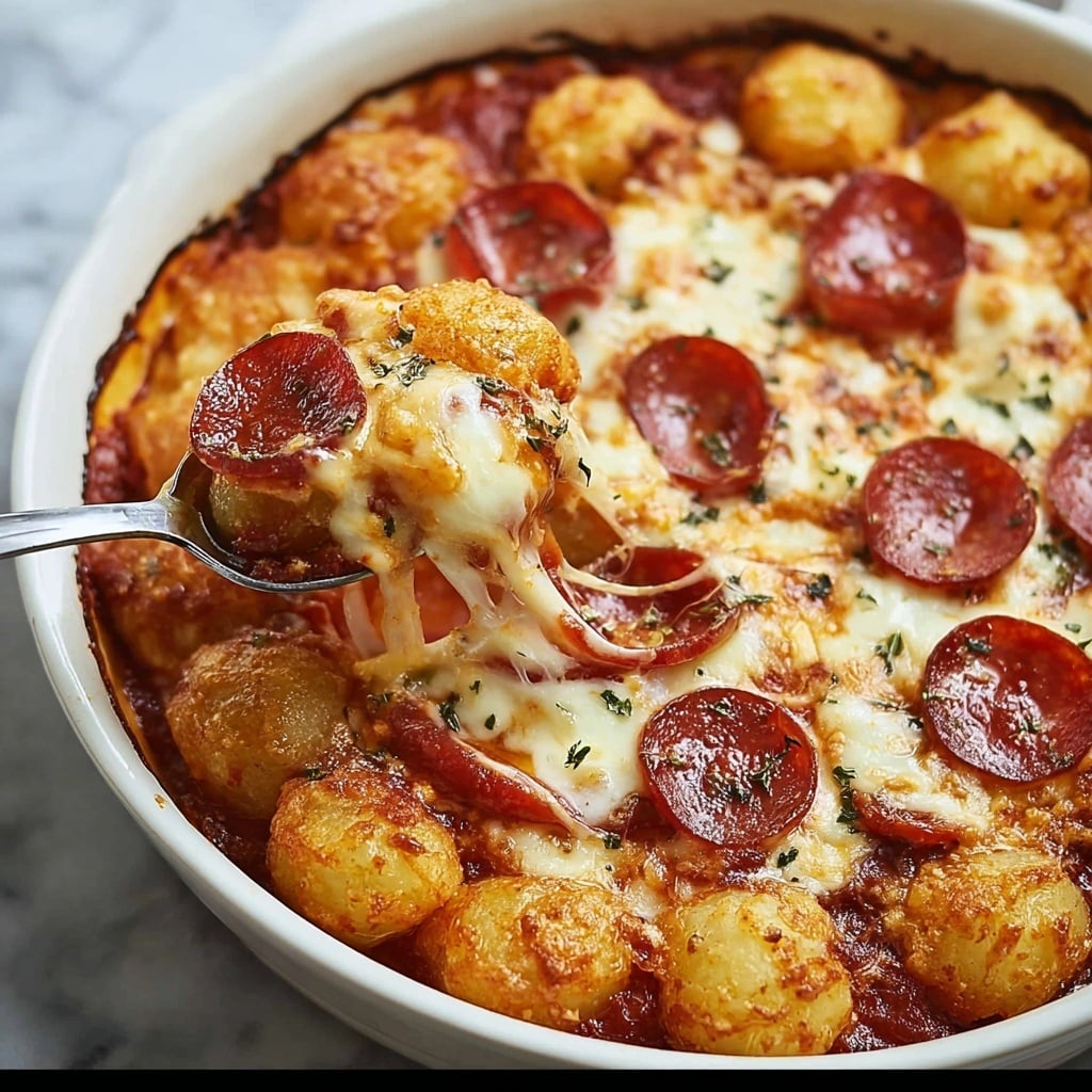 Tater Tot Pizza Casserole Recipe - Recipe Image